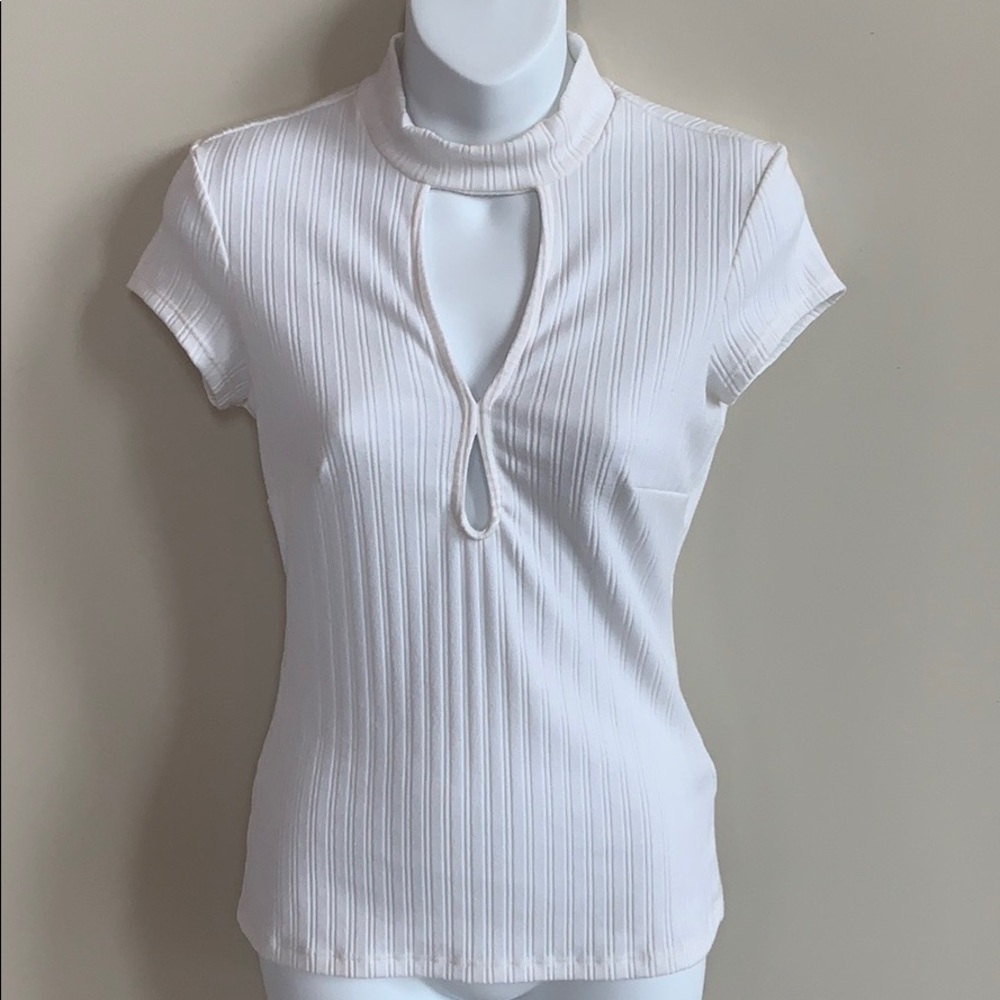 Bebe Mock-Neck with Hole Top